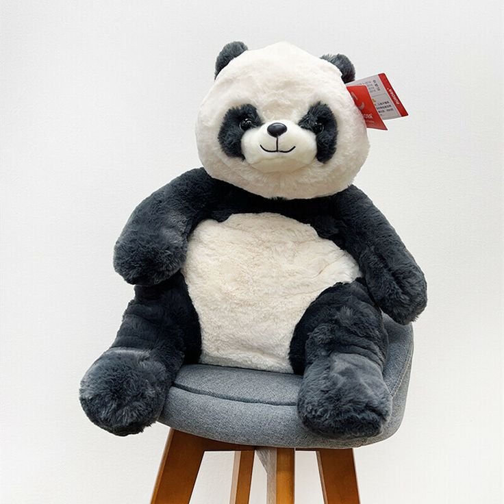 Black & White Panda Plush Toy – Soft Sitting Animal