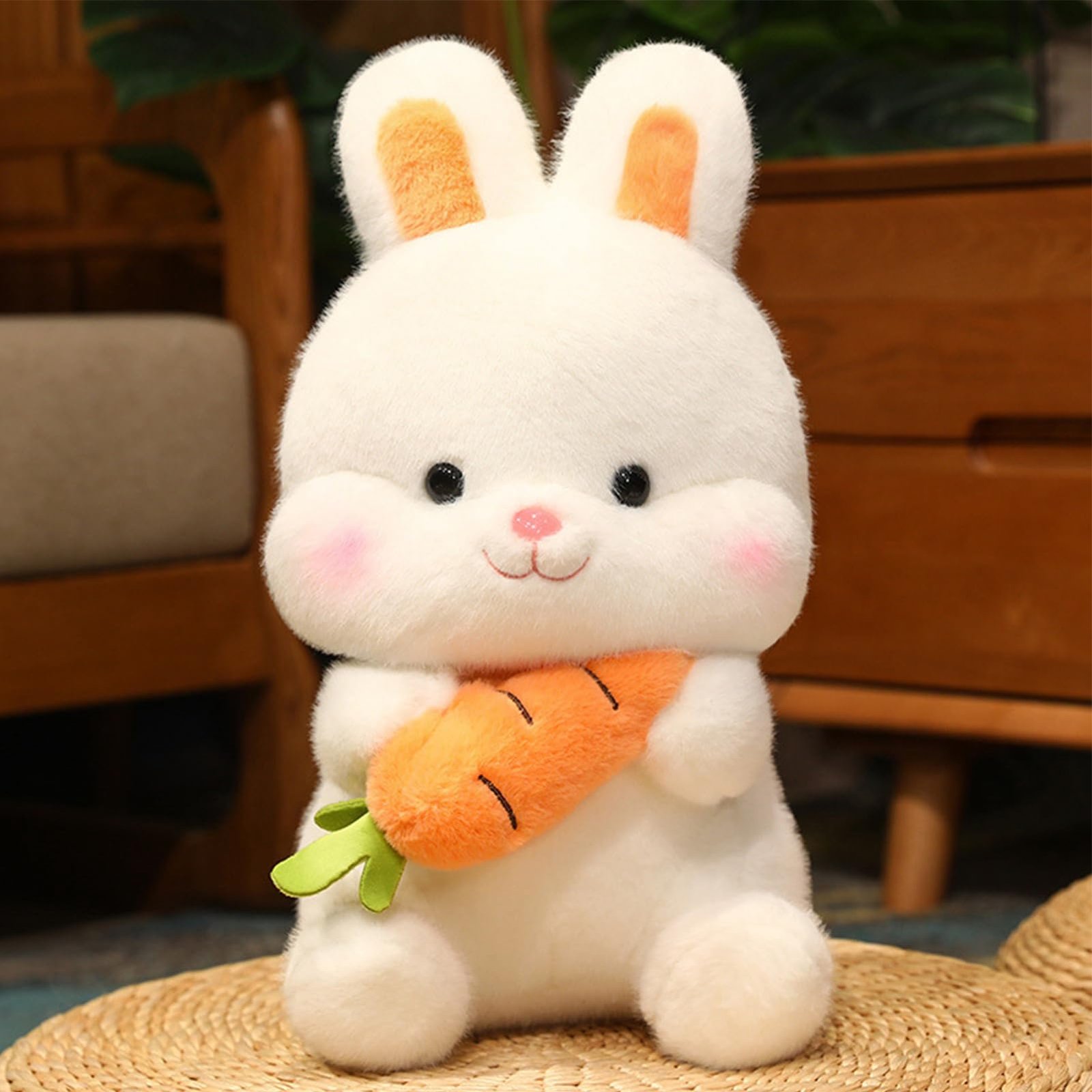 Rabbit Plush - Rabbit Doll Bunny Plush Toy | Carrot Rabbit Cuddly Doll Plush Pillow