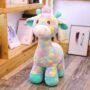 Rainbow Giraffe Standing Plush Toy – Multicolor Animal Design