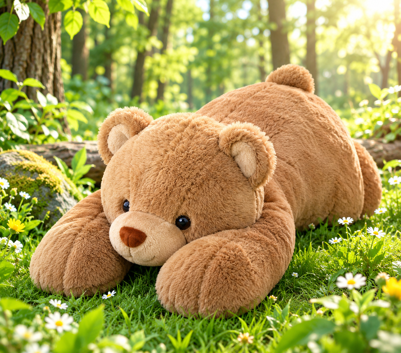 Brown Bear Animal Pillow 120cm – Lying Teddy Bear Plush Toy