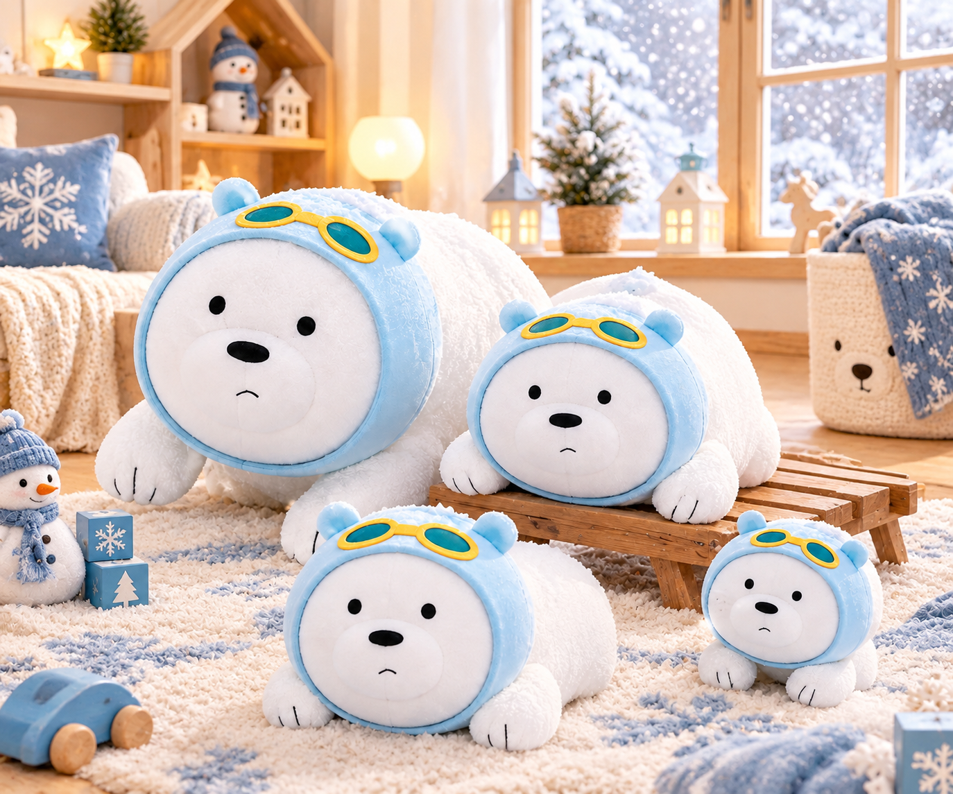 OUKEYI Polar Bear Plush Toy 100cm – Soft Stuffed Animal