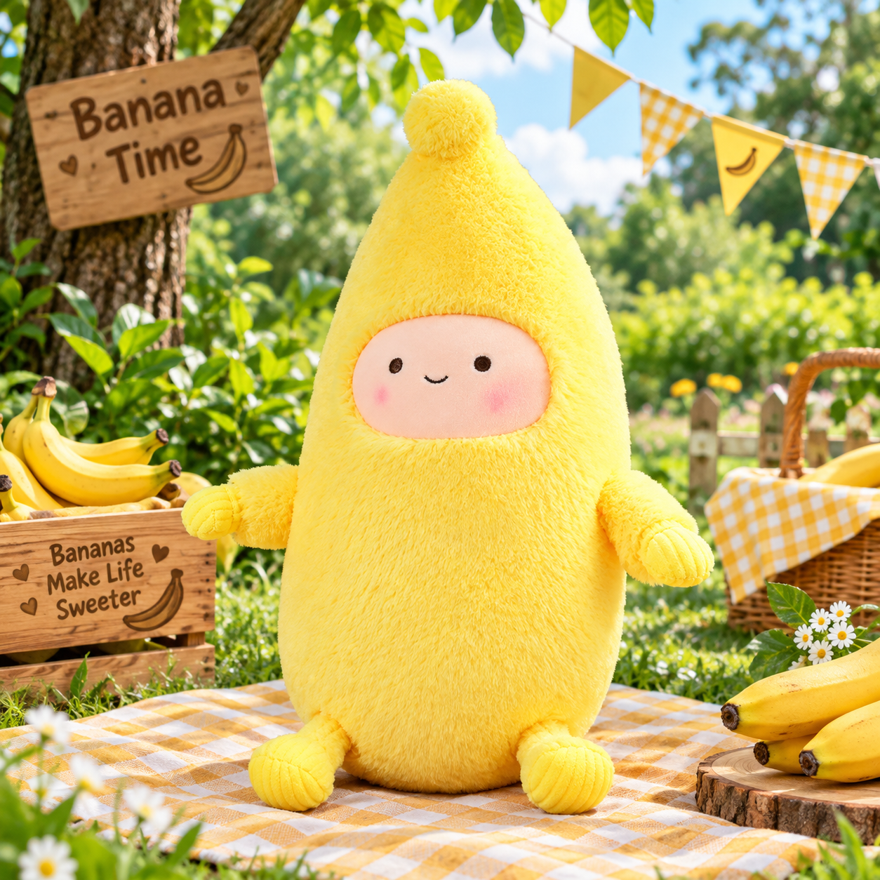 Banana Man Plush Toy 80cm – Cute Banana Plushie with Arms & Legs