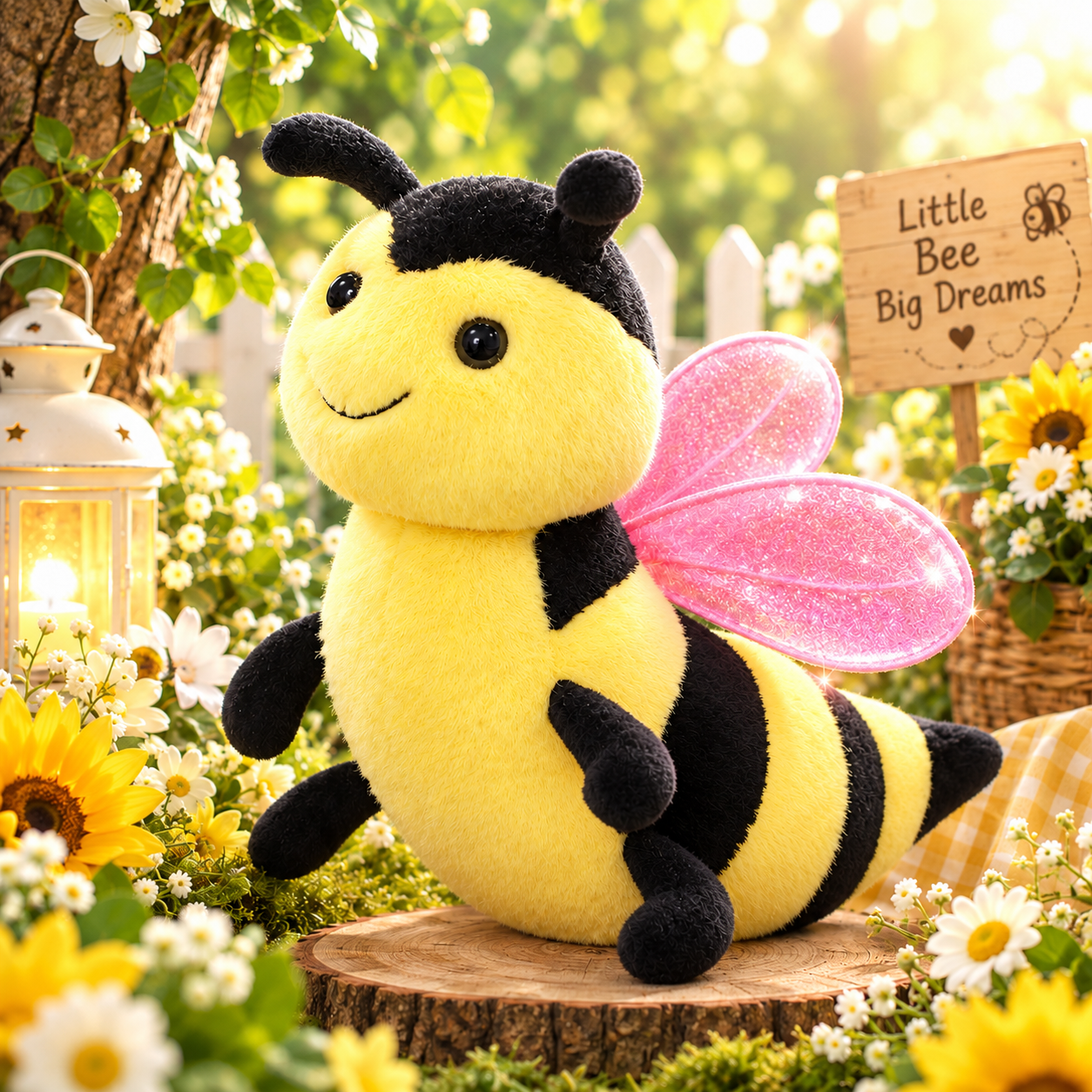 Bumblebee Plush Toy 30cm – Cute Yellow Honey Bee Stuffed Animal – Kawaii Japanese Anime Style