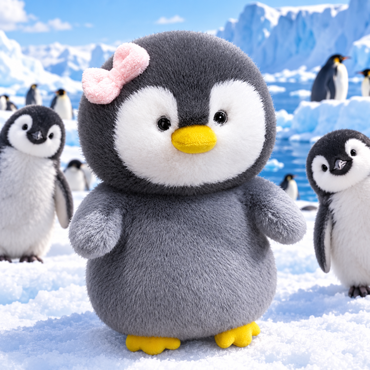 Bow Penguin Plush Toy 25cm – Soft Stuffed Animal with Cute Bow