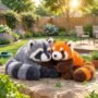 Raccoon Plush Toy 65cm – Soft Stuffed Animal Available in: Orange & Brown | Black & Grey